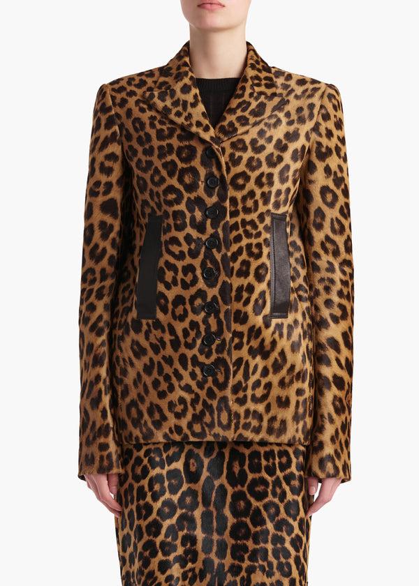 Khaite Saraphina Jacket Leopard Print Haircalf