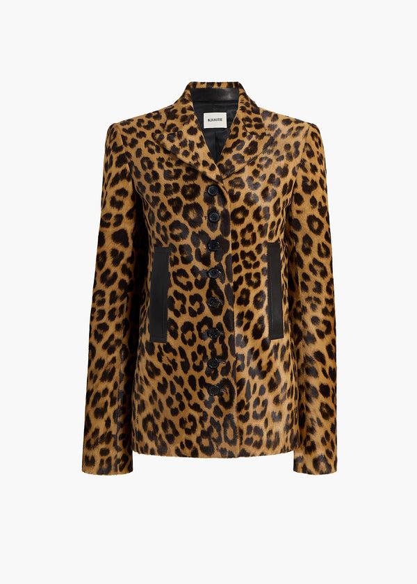 khaite Saraphina Jacket Leopard Print Haircalf