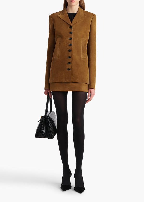 Khaite Saraphina Jacket Toffee Suede