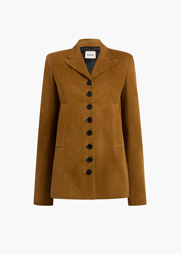khaite Saraphina Jacket Toffee Suede