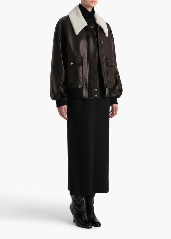 Khaite Shellar Jacket Black Leather