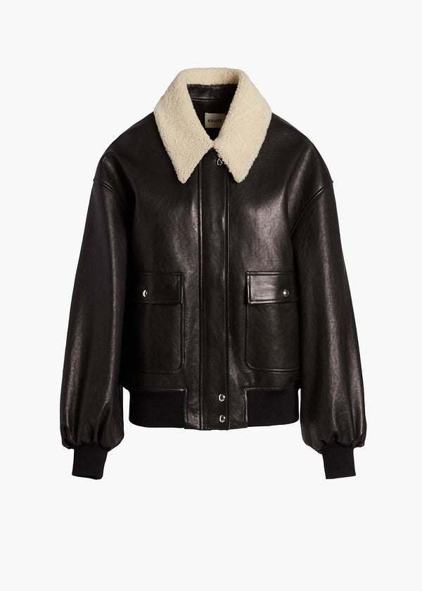 khaite Shellar Jacket Black Leather