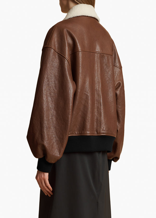 Khaite Shellar Jacket Classic Brown Leather