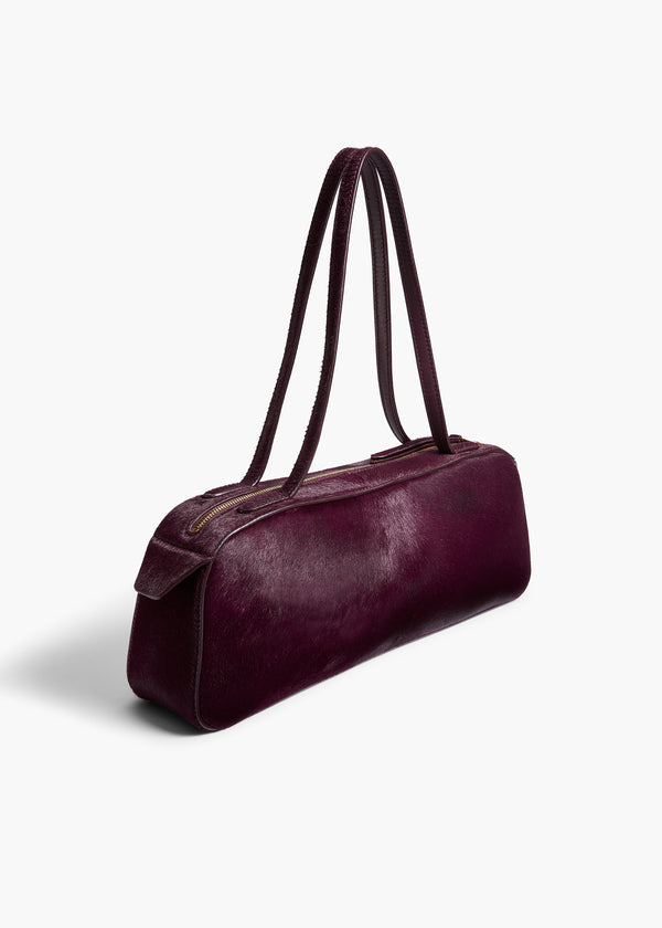Khaite Simona Shoulder Bag Eggplant Haircalf