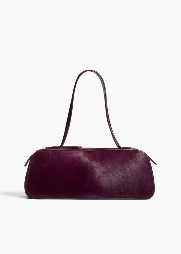 khaite Simona Shoulder Bag Eggplant Haircalf