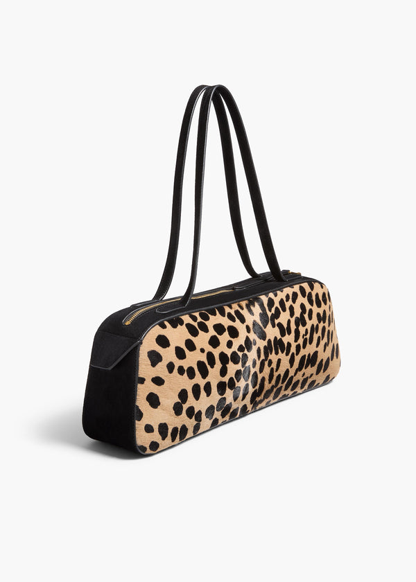 Khaite Simona Shoulder Bag Hyena Print Haircalf