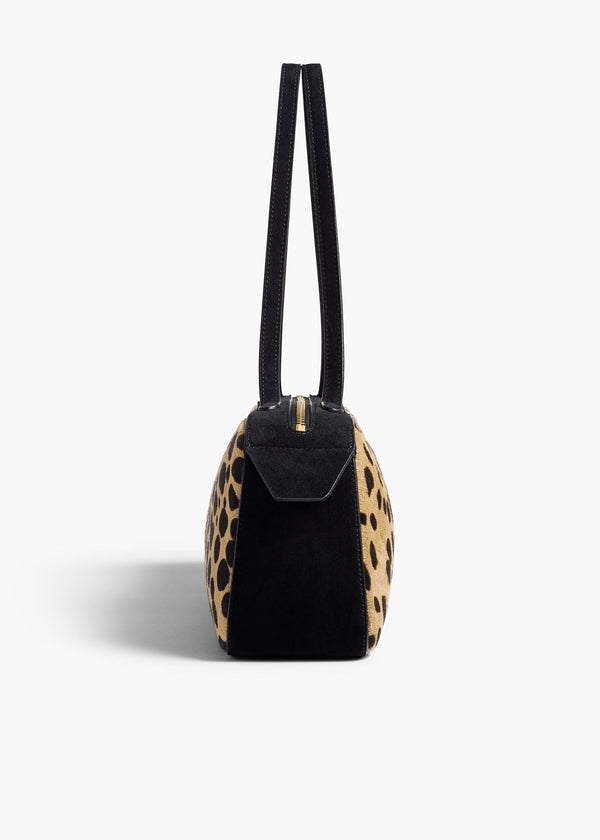 Khaite Simona Shoulder Bag Hyena Print Haircalf