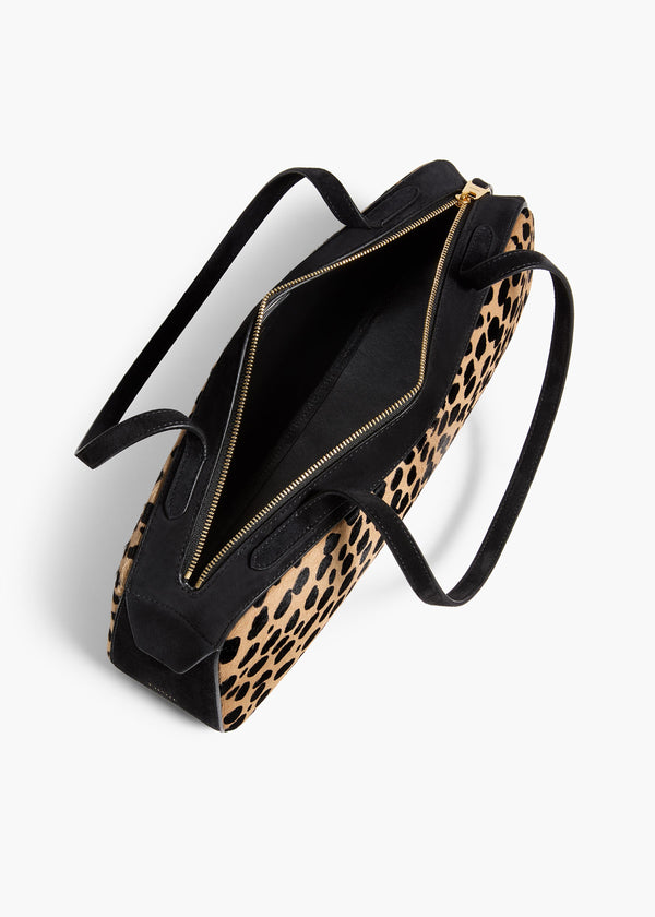 Khaite Simona Shoulder Bag Hyena Print Haircalf