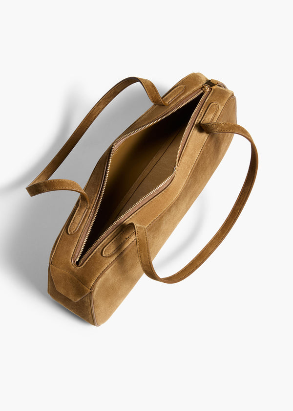 Khaite Simona Shoulder Bag Mud Suede