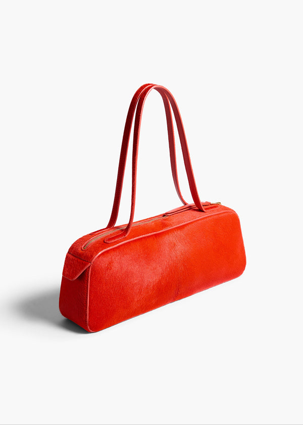 Khaite Simona Shoulder Bag Persimmon Haircalf