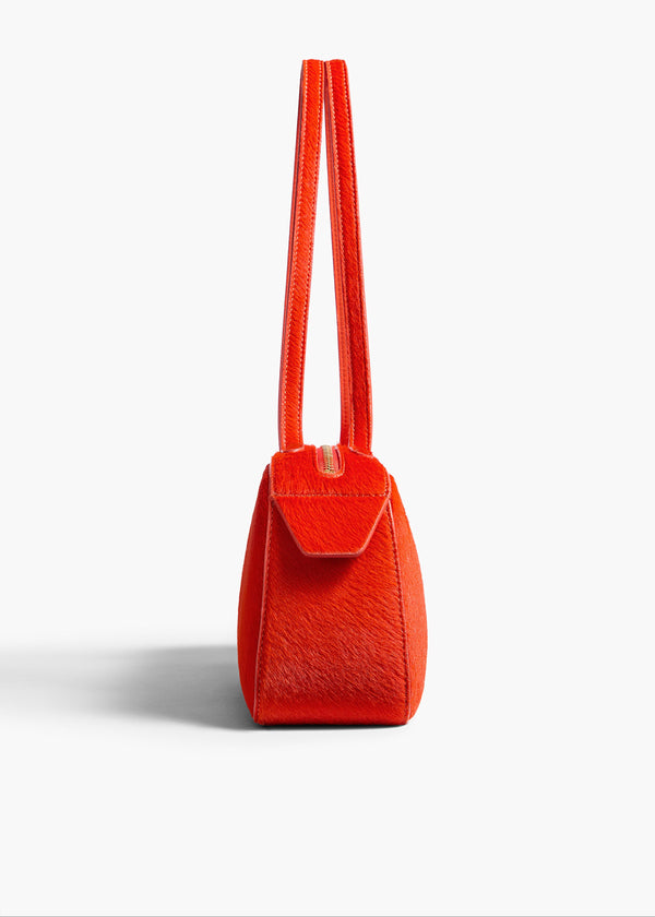 Khaite Simona Shoulder Bag Persimmon Haircalf