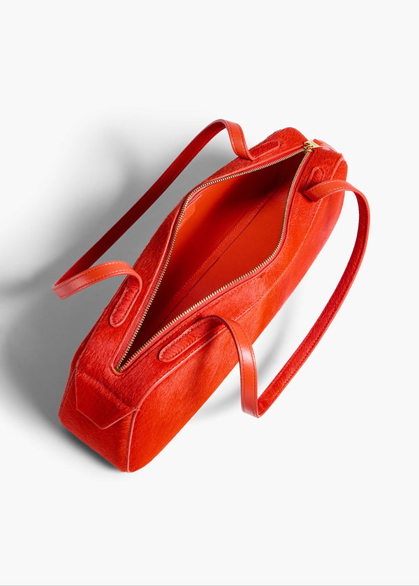 Khaite Simona Shoulder Bag Persimmon Haircalf