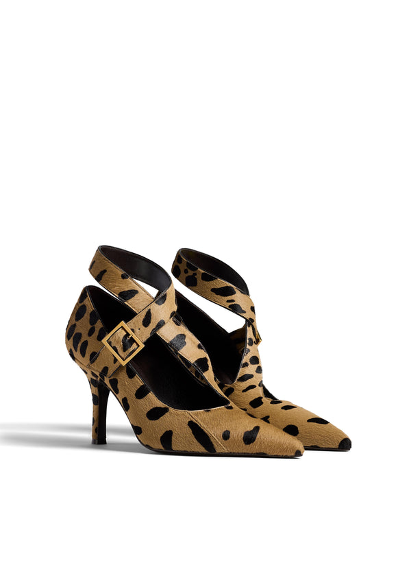 Khaite Sloan Pump Hyena Print Haircalf