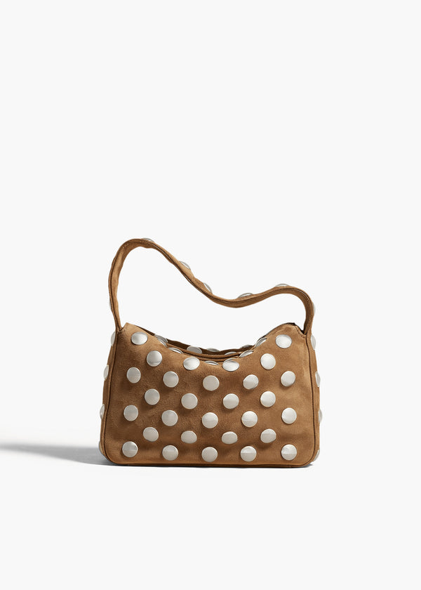 khaite Small Elena Bag Mud Suede with Studs