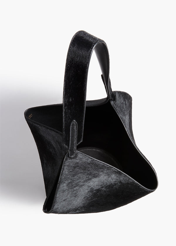 Khaite Small Lotus Tote Black Haircalf