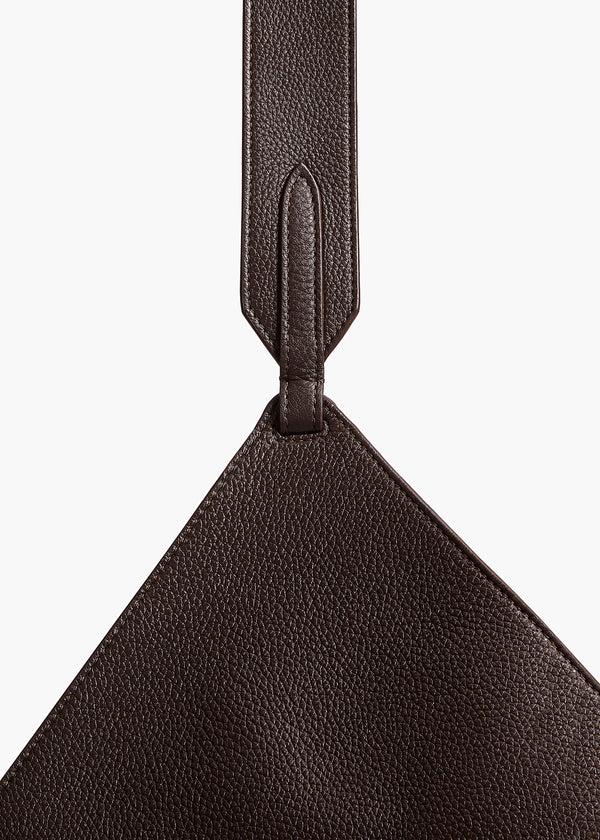 Khaite Small Lotus Tote Dark Brown Pebbled Leather