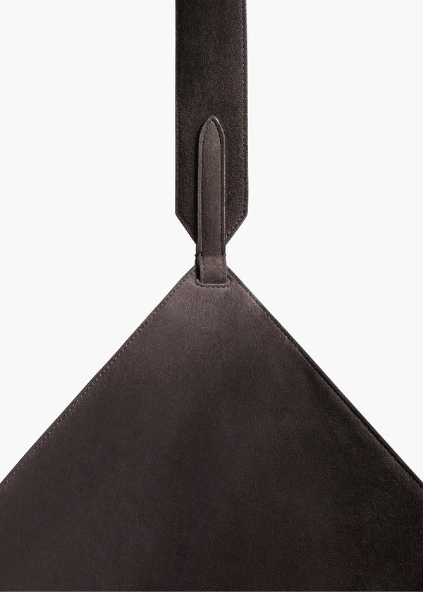 Khaite Small Lotus Tote Dark Brown Suede