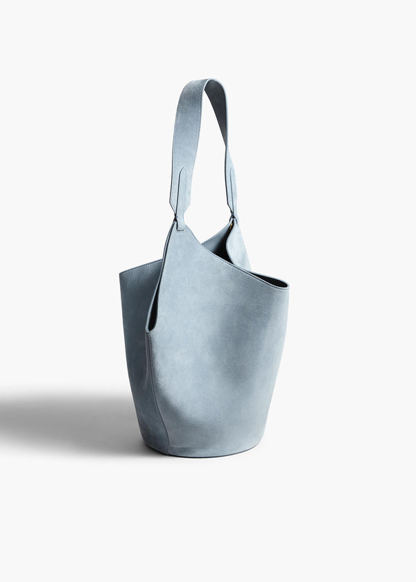 Khaite Small Lotus Tote Lead Suede