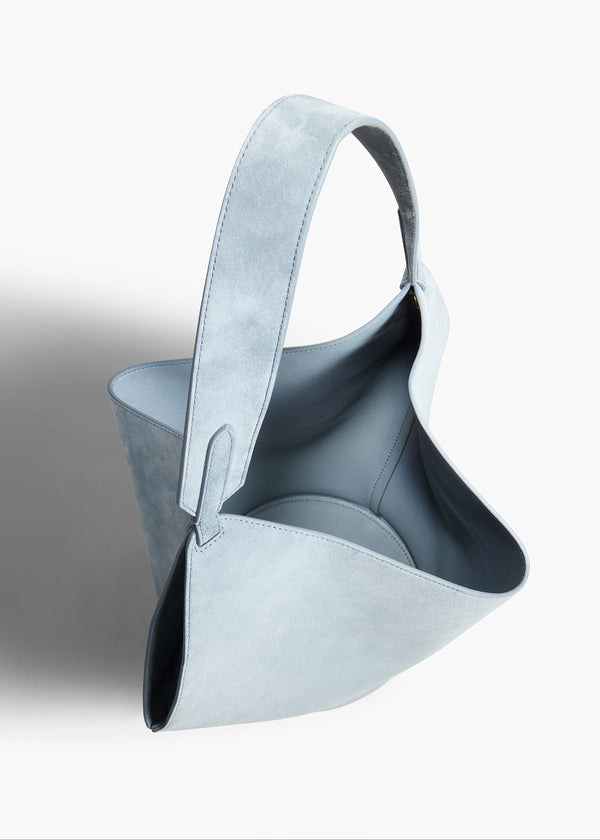 Khaite Small Lotus Tote Lead Suede