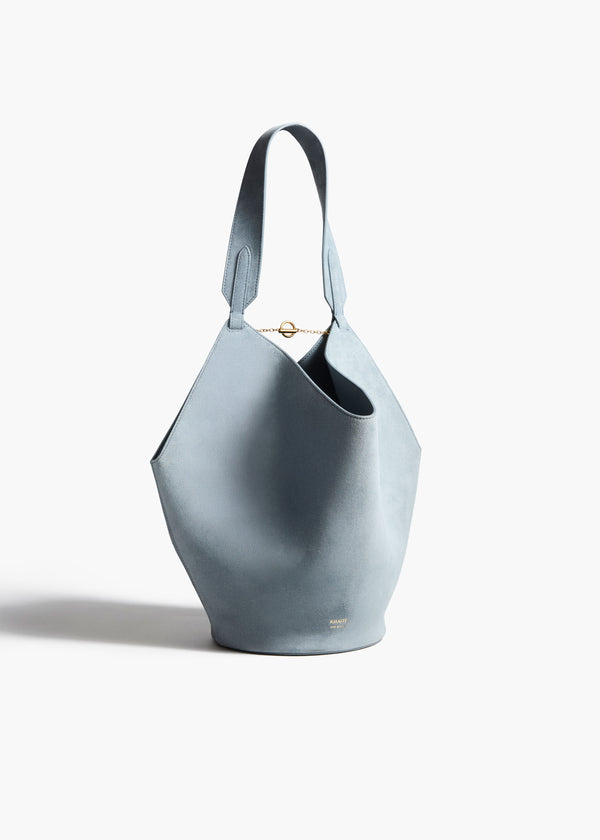 khaite Small Lotus Tote Lead Suede