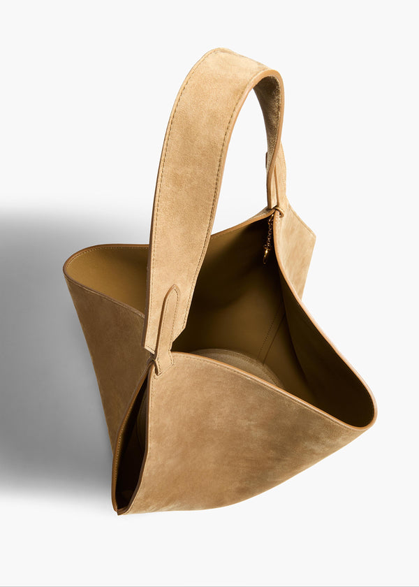 Khaite Small Lotus Tote Mud Suede
