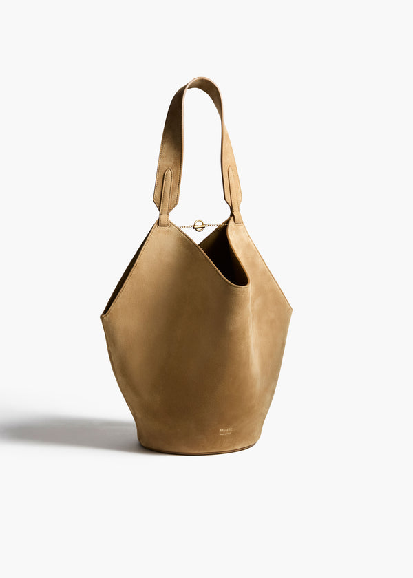 khaite Small Lotus Tote Mud Suede