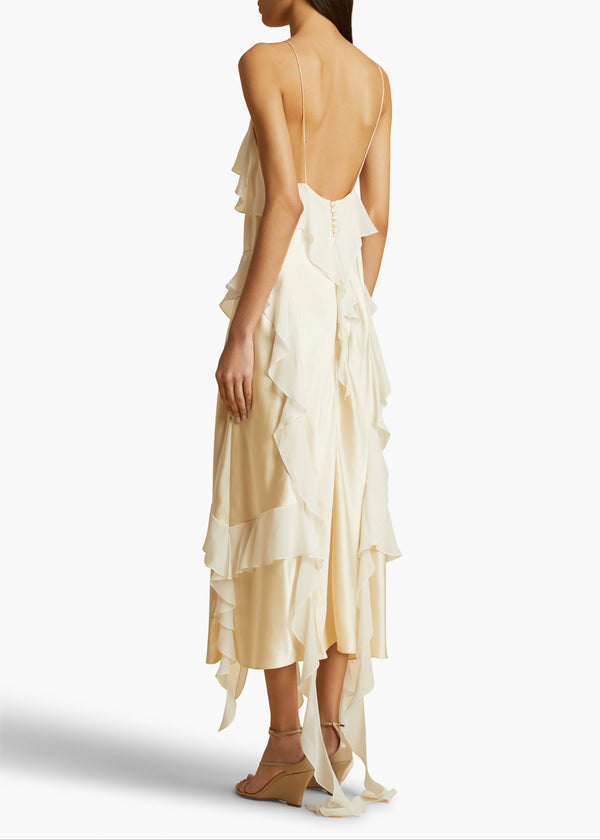 Khaite THE AMELIA CARDIGAN Powder