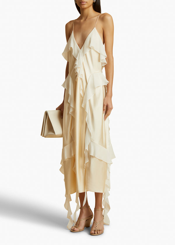 khaite THE AMELIA CARDIGAN Powder