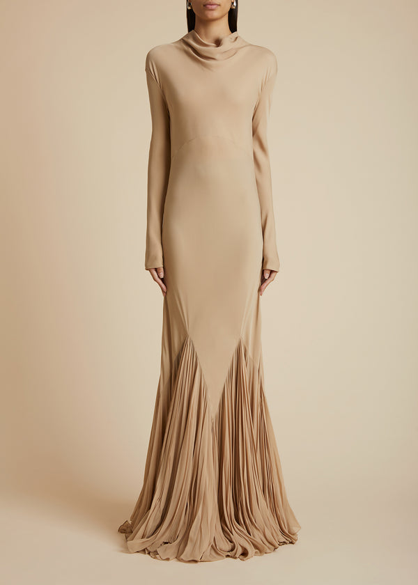 Khaite THE AMELIA CARDIGAN Powder