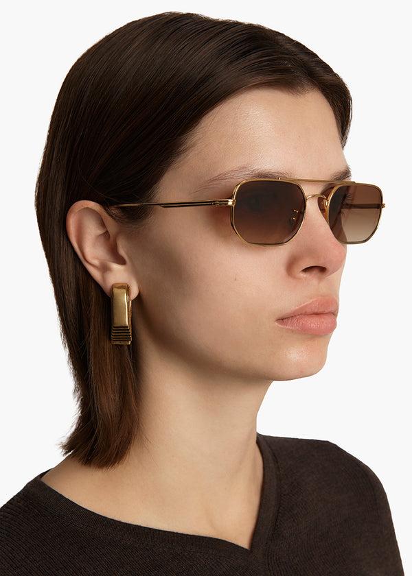 Khaite KHAITE X Oliver Peoples 1989C Gold And Dark Brown