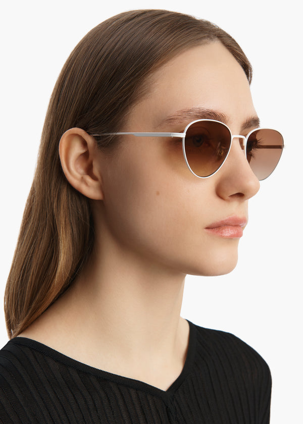 Khaite KHAITE X Oliver Peoples 1991C White And Dark Brown