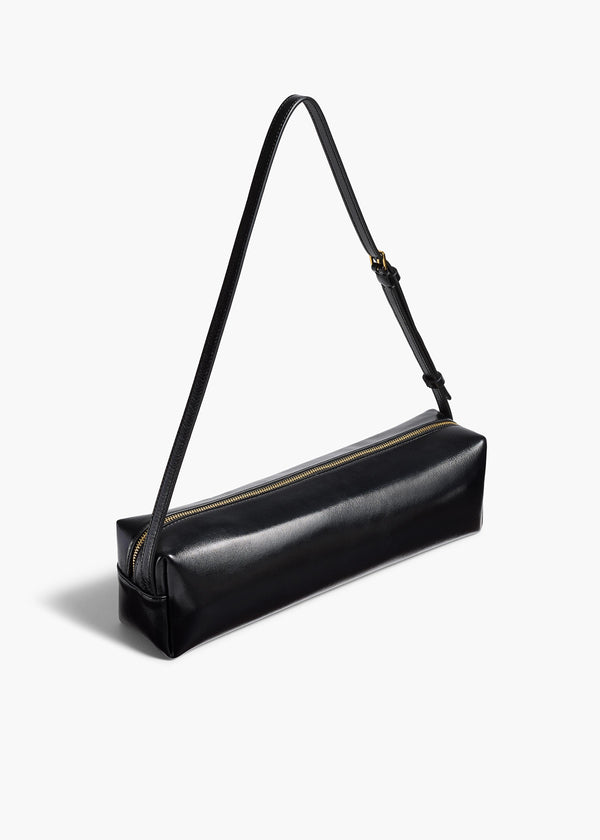 Khaite Kye Shoulder Bag Black Crackle Patent Leather