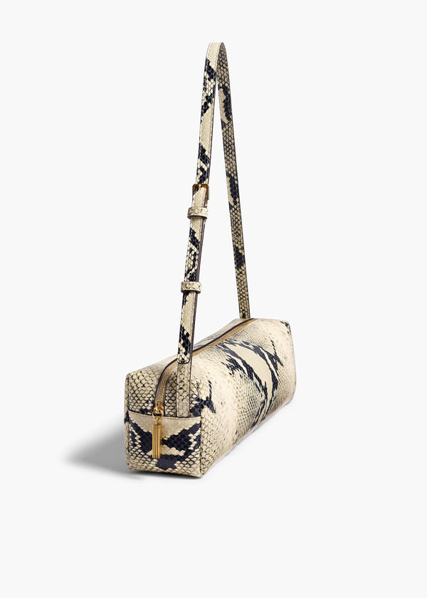 Khaite Kye Shoulder Bag Natural Python-Embossed Leather