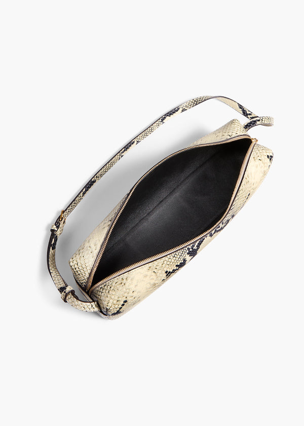 Khaite Kye Shoulder Bag Natural Python-Embossed Leather