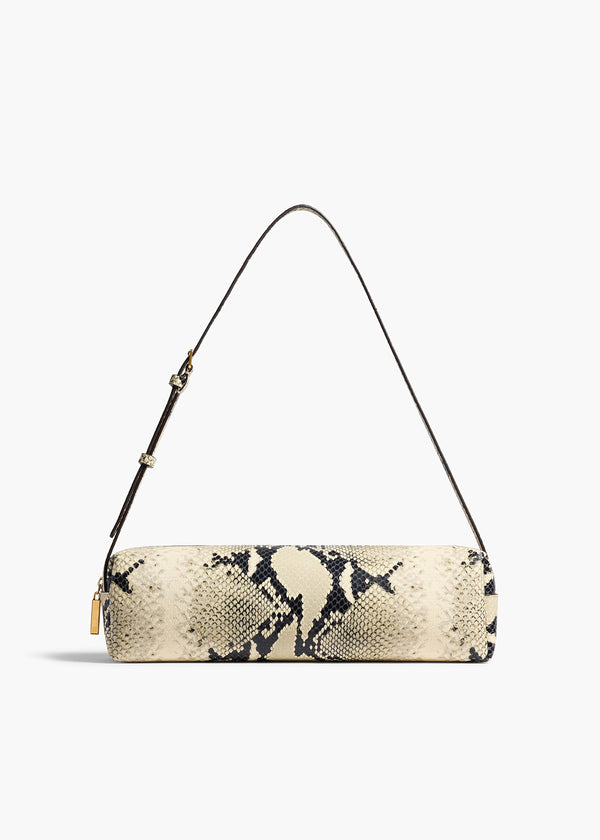 khaite Kye Shoulder Bag Natural Python-Embossed Leather