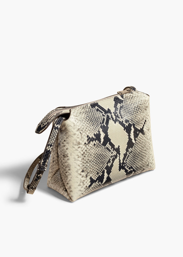 Khaite Lina Crossbody Bag Natural Python-Embossed Leather