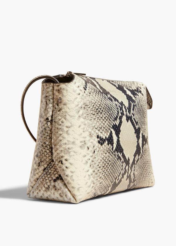 Khaite Lina Crossbody Bag Natural Python-Embossed Leather