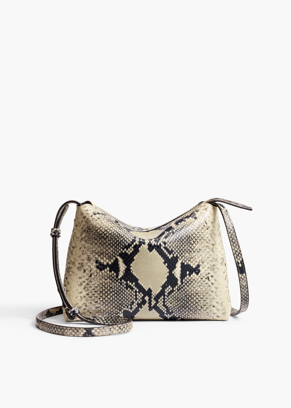 khaite Lina Crossbody Bag Natural Python-Embossed Leather