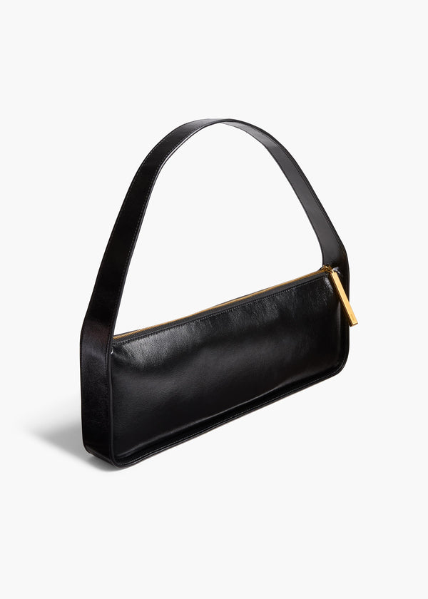 Khaite Lori Baguette Bag Black Crackle Patent Leather