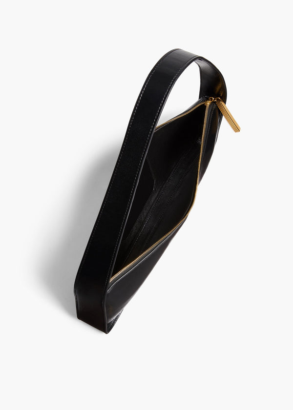 Khaite Lori Baguette Bag Black Crackle Patent Leather