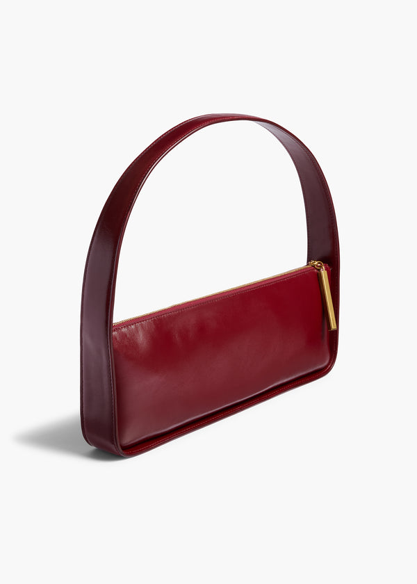 Khaite Lori Baguette Bag Bordeaux Crackle Patent Leather