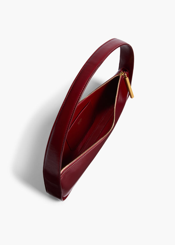 Khaite Lori Baguette Bag Bordeaux Crackle Patent Leather