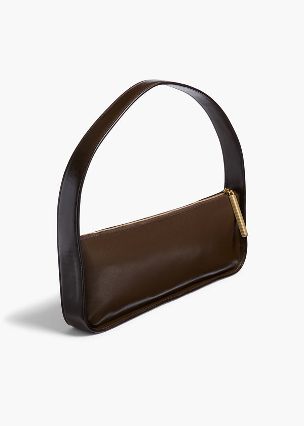 Khaite Lori Baguette Bag Chestnut Crackle Patent Leather