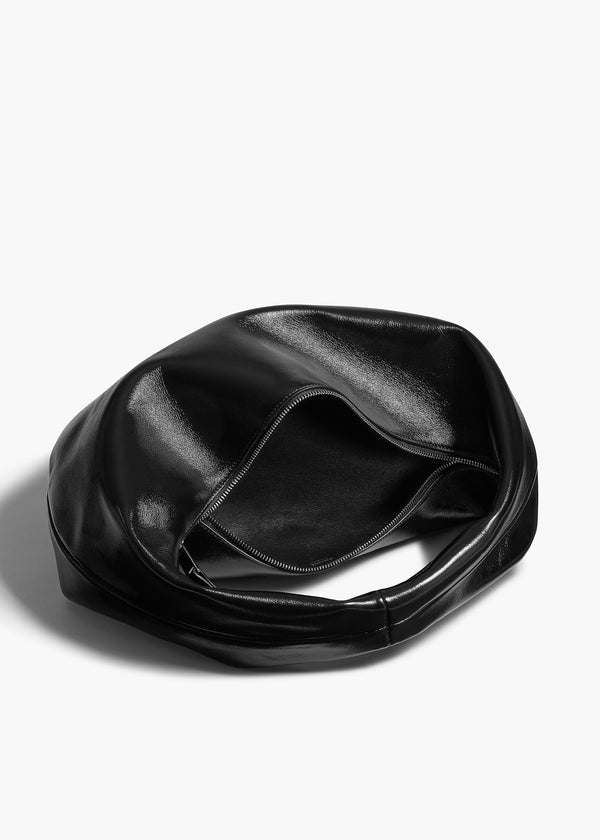 Khaite Medium Olivia Hobo Black Crackle Patent Leather