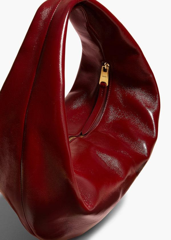 Khaite Medium Olivia Hobo Oxblood Crackle Patent Leather