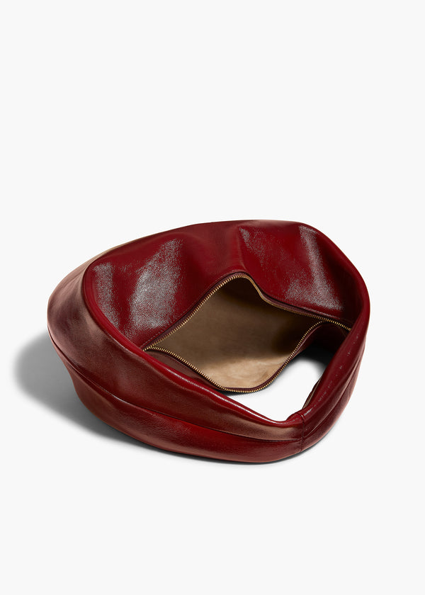 Khaite Medium Olivia Hobo Oxblood Crackle Patent Leather