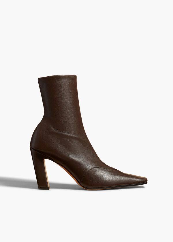 khaite Nevada Stretch High Boot Dark Brown Nappa Leather
