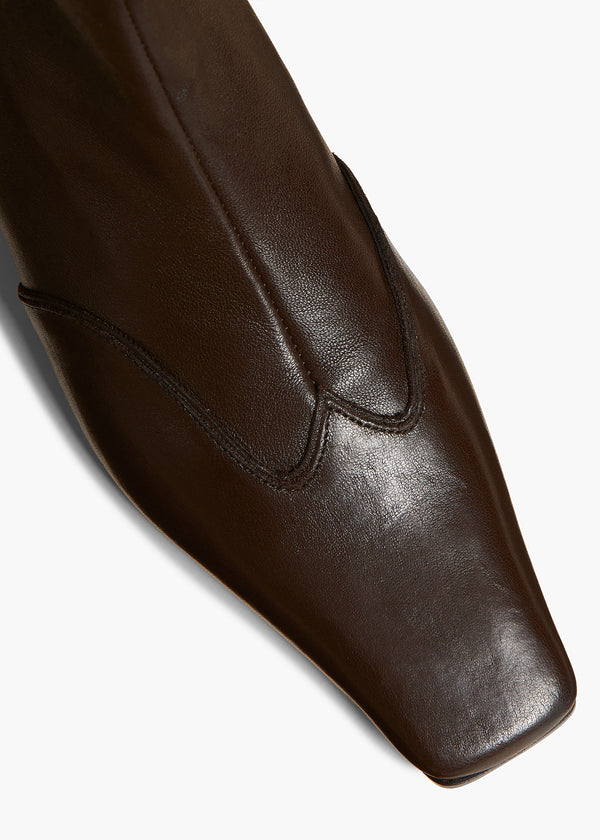 Khaite Nevada Stretch Low Boot Dark Brown Nappa Leather