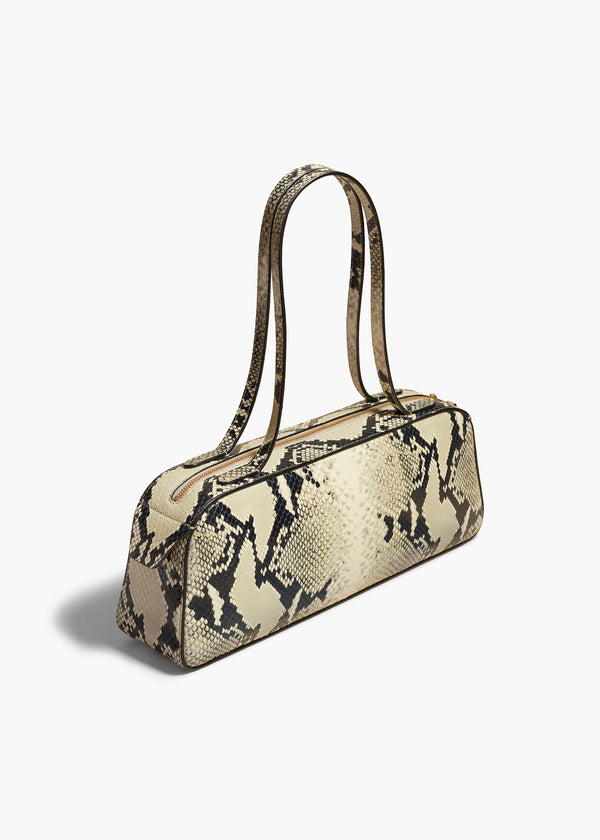 Khaite Simona Shoulder Bag Natural Python-Embossed Leather
