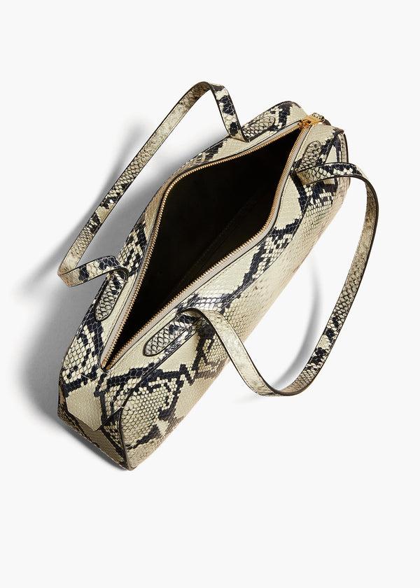 Khaite Simona Shoulder Bag Natural Python-Embossed Leather